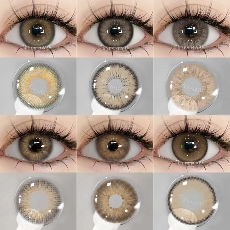 EYESHARE 1 Paar braune Kontaktlinsen für Augen, farbige Linsen, braune Linsen, natürliche bunte Kontaktlinsen, jährliche Verwendung