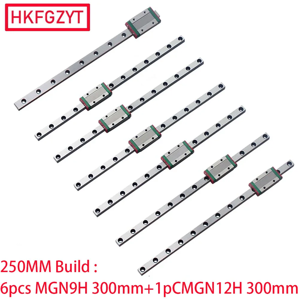 

6PCS MGN9H 300mm + 1pcs MGN12H 300mm Linear Rail Kit 250 mm Build For 3D Printer v2.4 R2 300mm Voron 2.4 R2 DIY Rail Kit