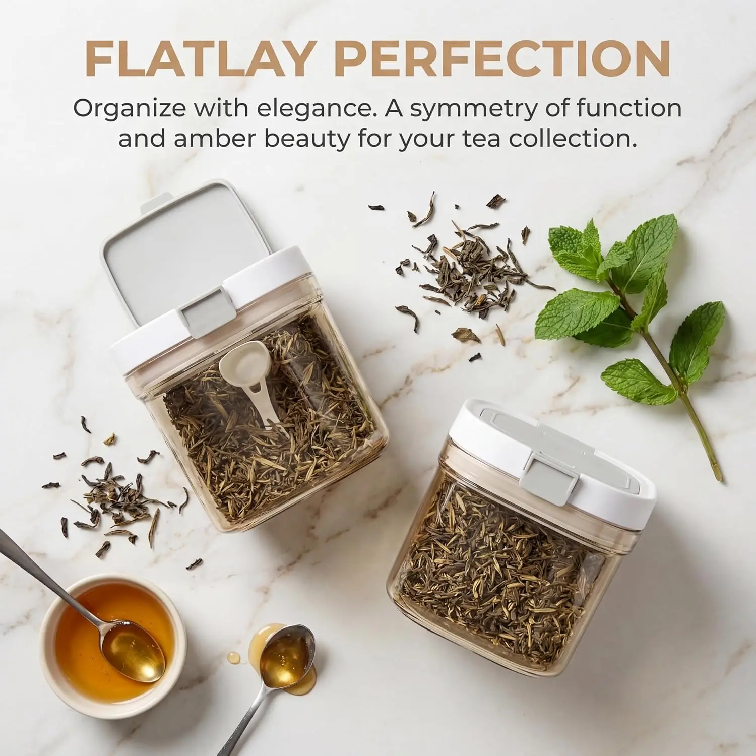 2pcs Coffee Canister with Scoop Airtight Coffee Storage Container Amber Light Blocking Jar Wide Mouth for Coffee Beans Sugar