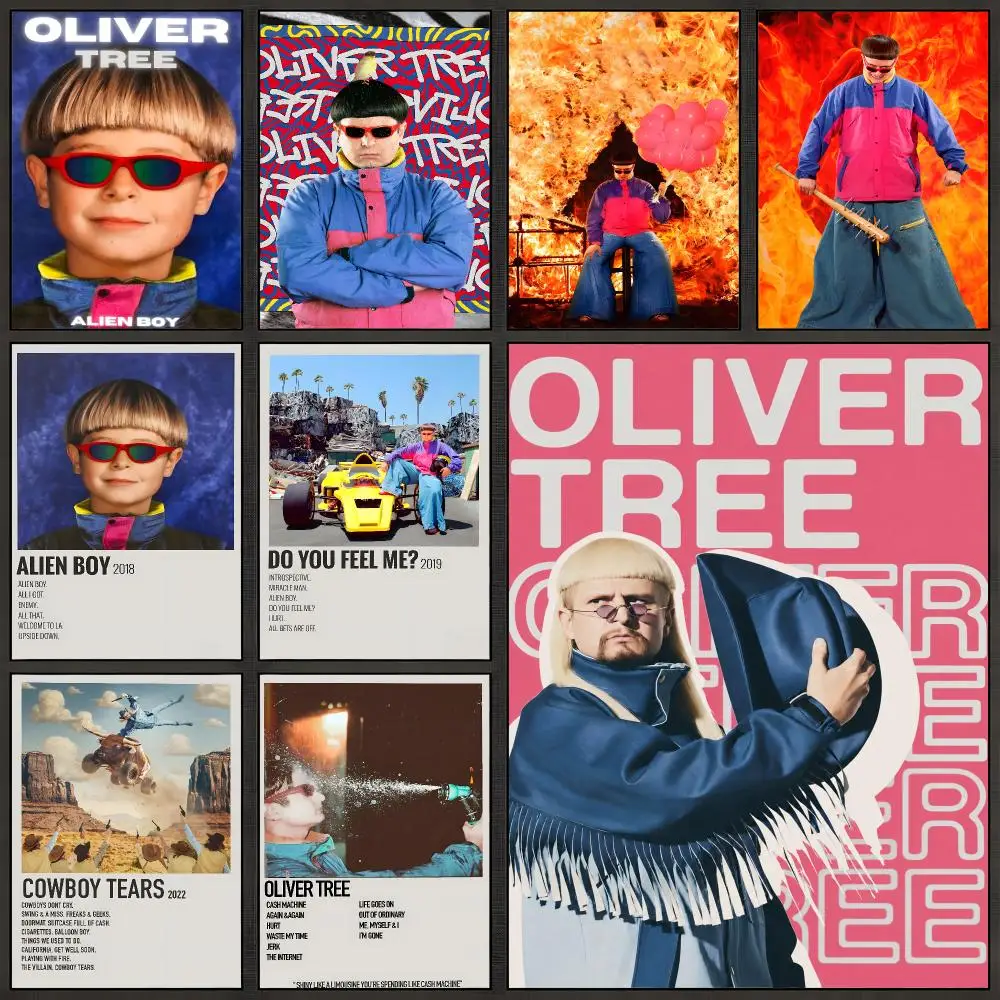 Singer Oliver Tree Alternative Pop Poster Peel And Stick Wall Art PP Waterproof HD Bedroom Living Room Home Decor Gift