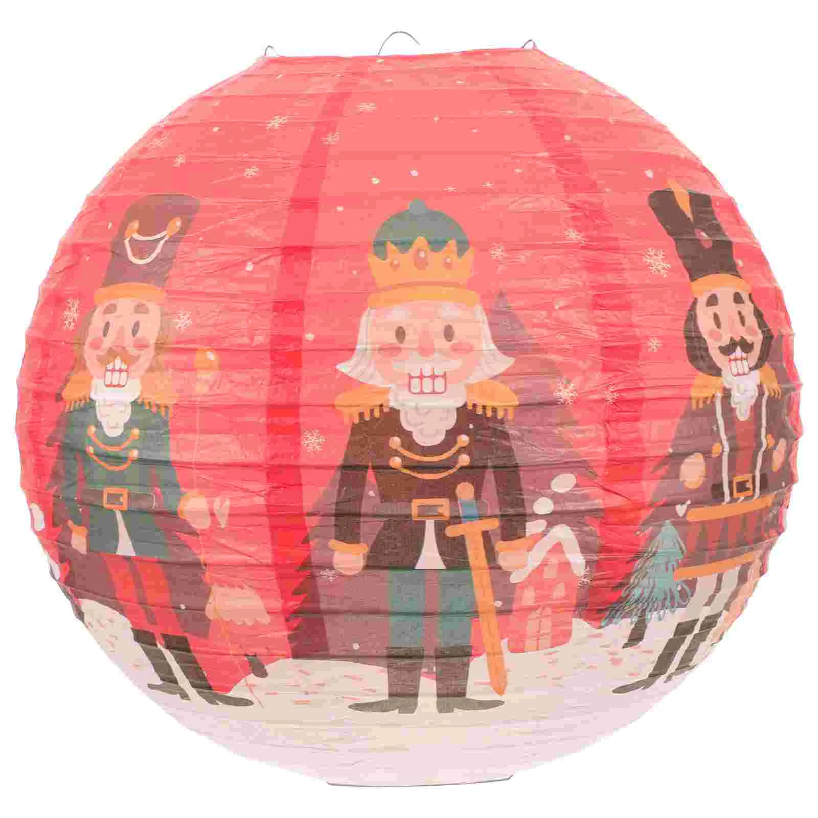 

Christmas Lantern Cartoon Nutcracker Round Paper Theme Party Decoration Hanging Ornaments Lanterns for Tree Xmas