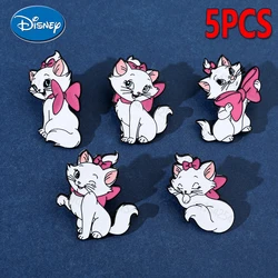 1 zestaw Disney Marie Cat emaliowane szpilki Cartoon broszki dla kobiet metalowa przypinka do klapy modna biżuteria ubrania akcesoria prezent urodzinowy