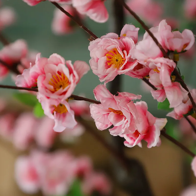 

Simulation peach tree wedding decoration fake plant indoor soft green plant wishing festival tree potted bonsai fake tree