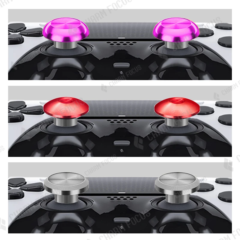 Metal Controller Thumb Sticks 10-in-1, 6 Swap Joysticks 4 Metal Rear Paddle Trigger Button Replacements, For PS5 Edge view 4