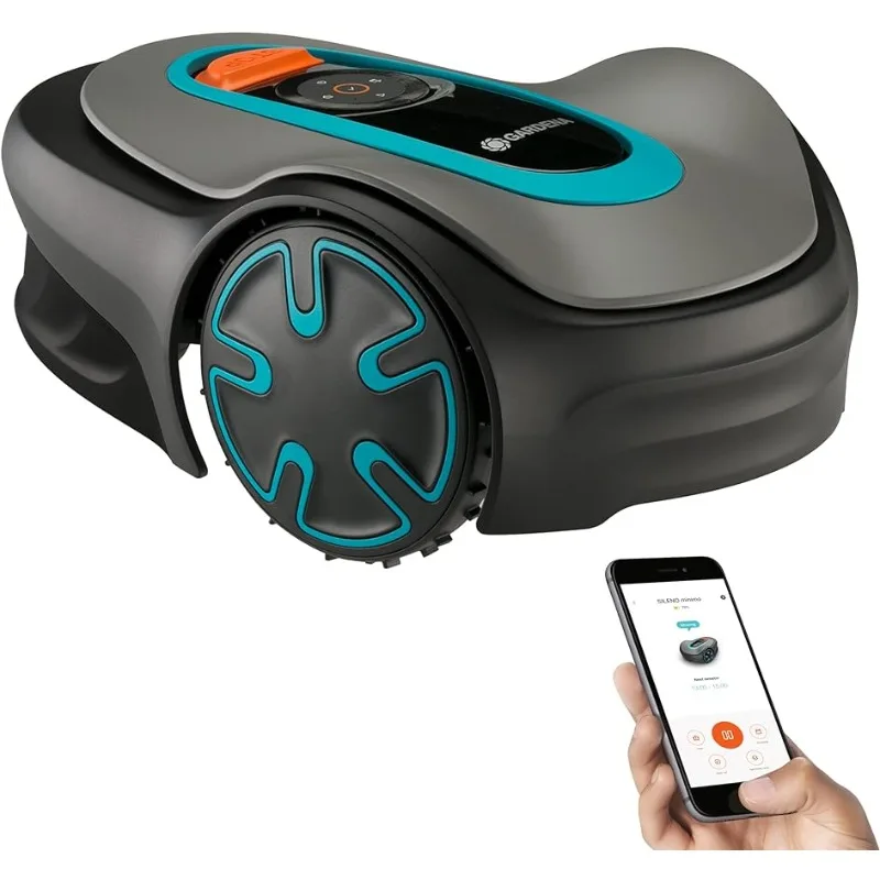 

GARDENA 15201-20 SILENO Minimo - Automatic Robotic Lawn Mower, with Bluetooth app and Boundary Wire, The quietest in its Class