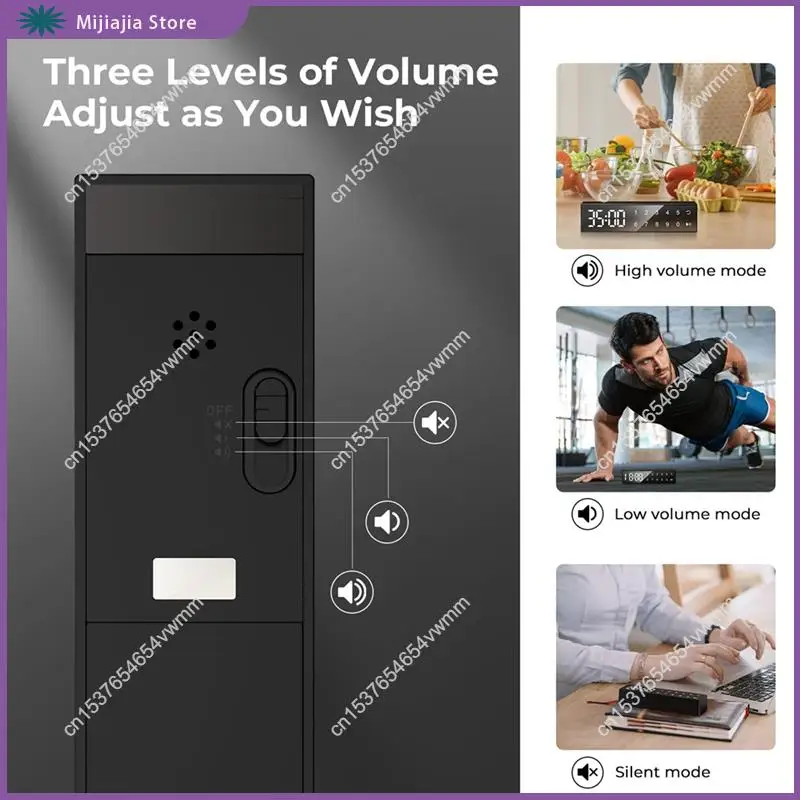 مؤقت المطبخ مع شاشة تعمل باللمس، ظهر مغناطيسي للثلاجات والأفران، مبيعات شاشة رقمية LED سهلة الاستخدام