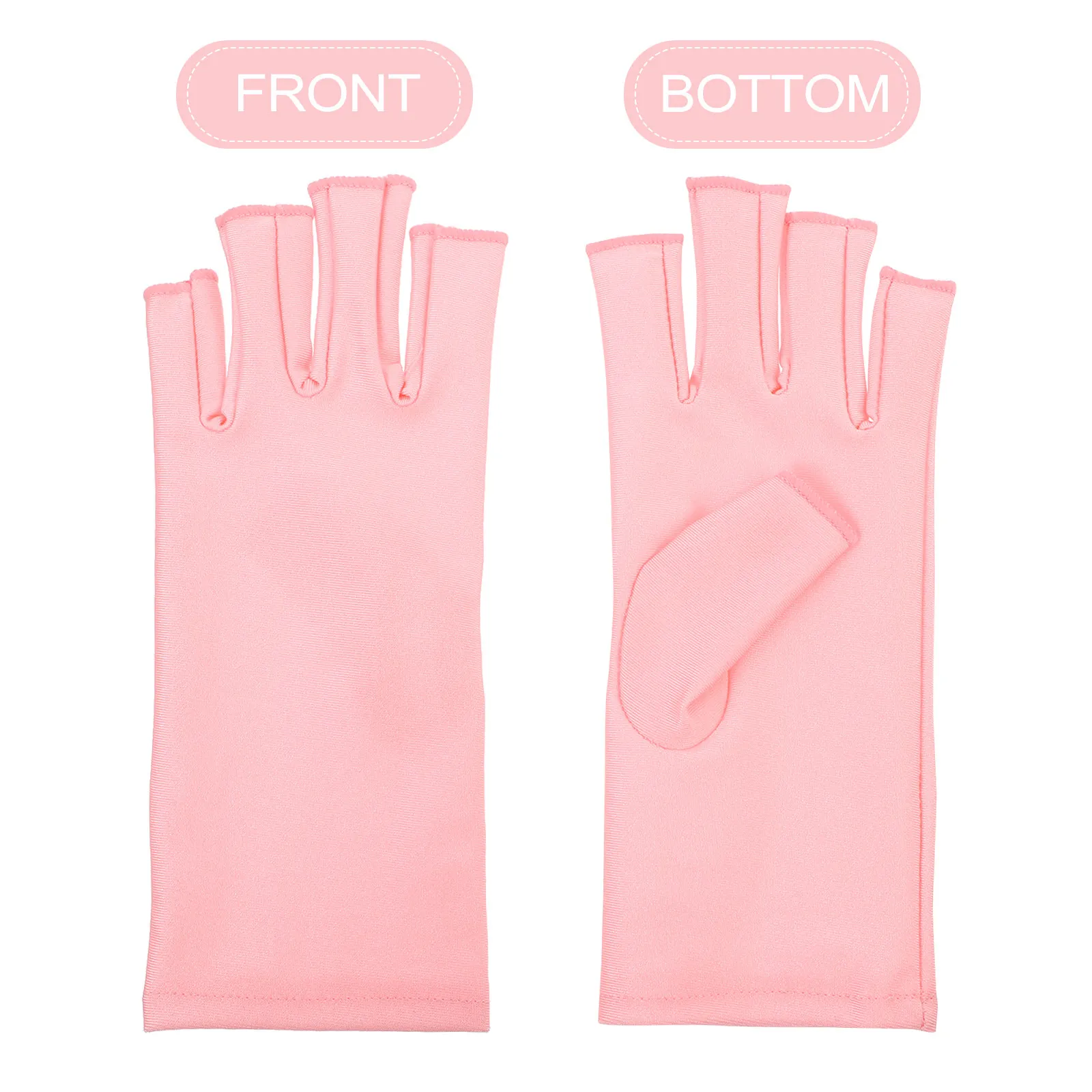 1Pair Uv Shield Gloves Sunscreen Protection Comfortable Elastic Polyester for Nail Art Manicure Outdoor Sports Skin Protective