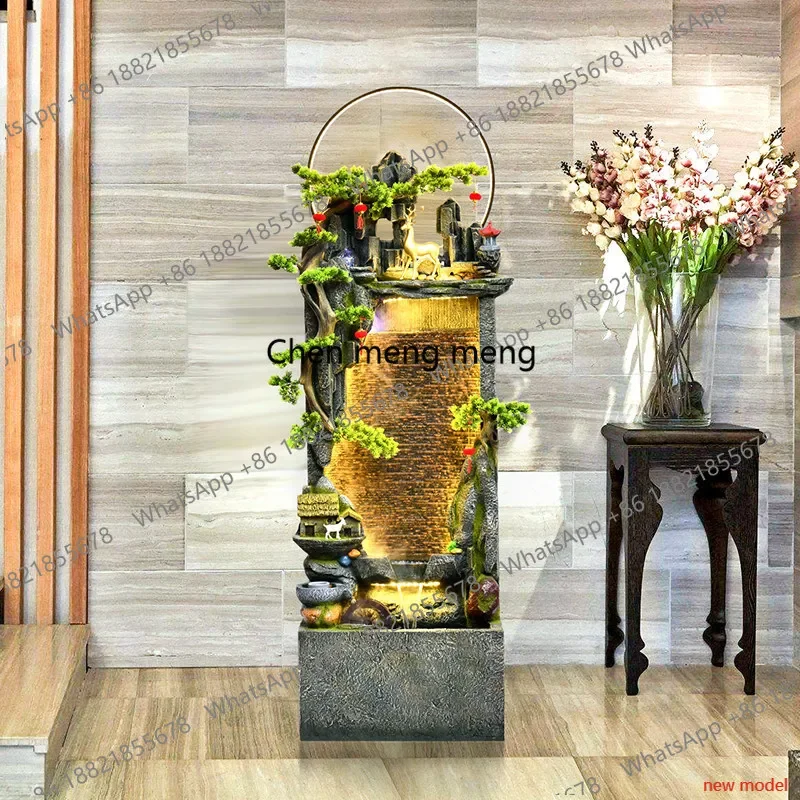 dd182dd182DD182Water curtain wall, living room lucky feng shui wheel circulating water, alpine lucky water ornament fully automa