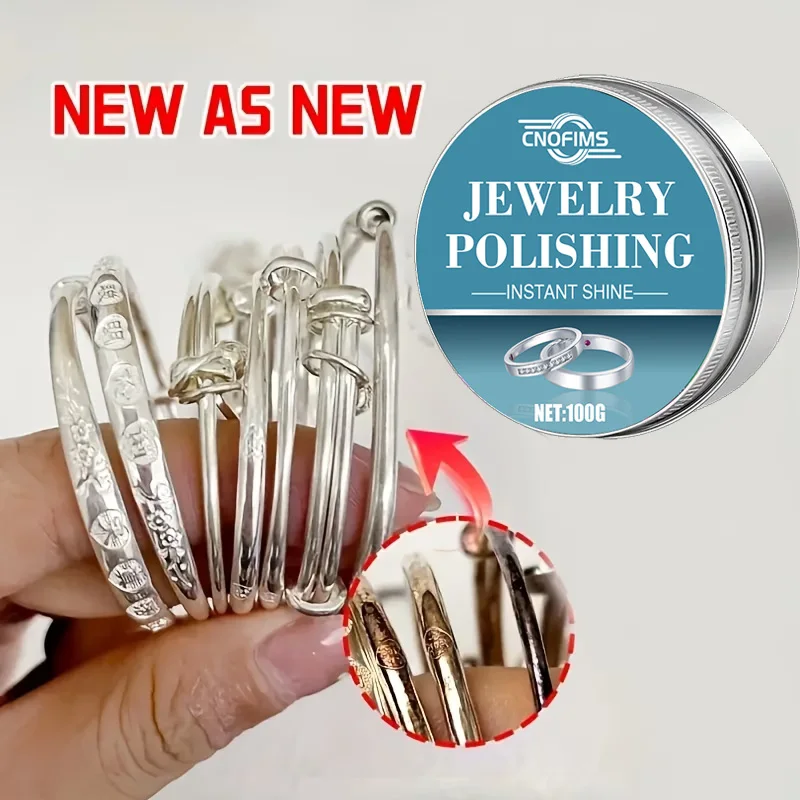 Silver Platinum Jewelry Polish Cream - Gentle Tarnish Remover Long-Lasting Sonic Machine Safe