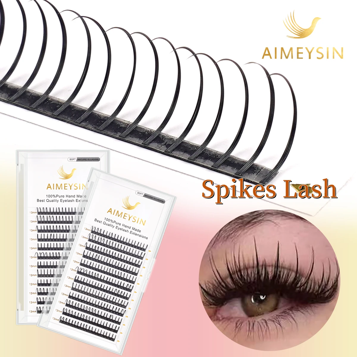 240 Fans Premade Eyelash Extensions 0.07mm Soft Volume Clusters A/M Shape C/D Curl Spiky Wispy Lashes Easy Grafting for Salon Us