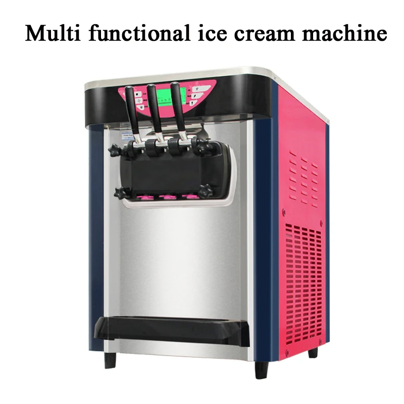 

Commercial soft ice floor standing ice cream machine, 3 flavors, 2 hoppers, 3 dispensers, used in restaurants and snack shops