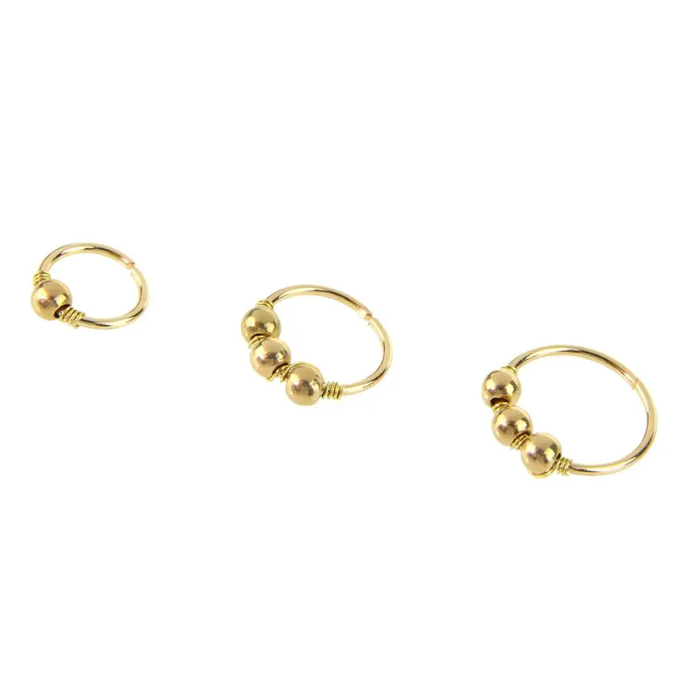 

3 Pcs Nose Rings 6mm 8mm 10mm Turquoise Style High Polished Comfortable Piercing Jewelry for Women Wedding Party