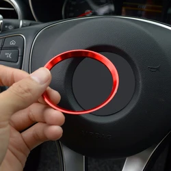 For Mercedes Benz GLE CLA GLA W213 W246 W205 C117 Steering Wheel Center Ring Sticker Car Panel Trim Cover Decoration Accessories