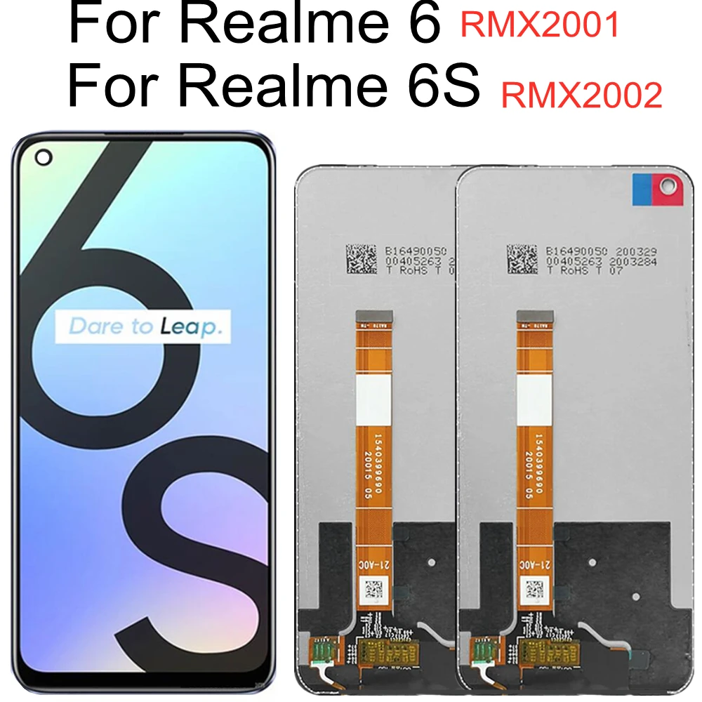 

6.5 lcd For Realme 6 RMX2001 LCD Display Touch Screen Digitizer Assembly Replacement For OPPO Realme 6S RMX2002