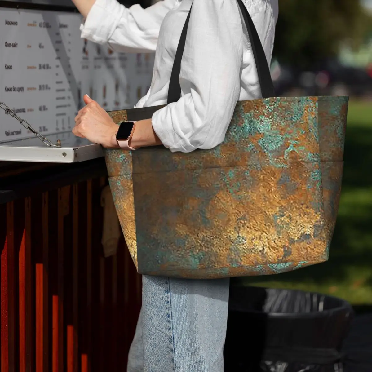 

Oxidized Copper Beach Tote Bag Sport Gym Yoga Duffle Large Tote Bag Women Travel Bag Fitness bag