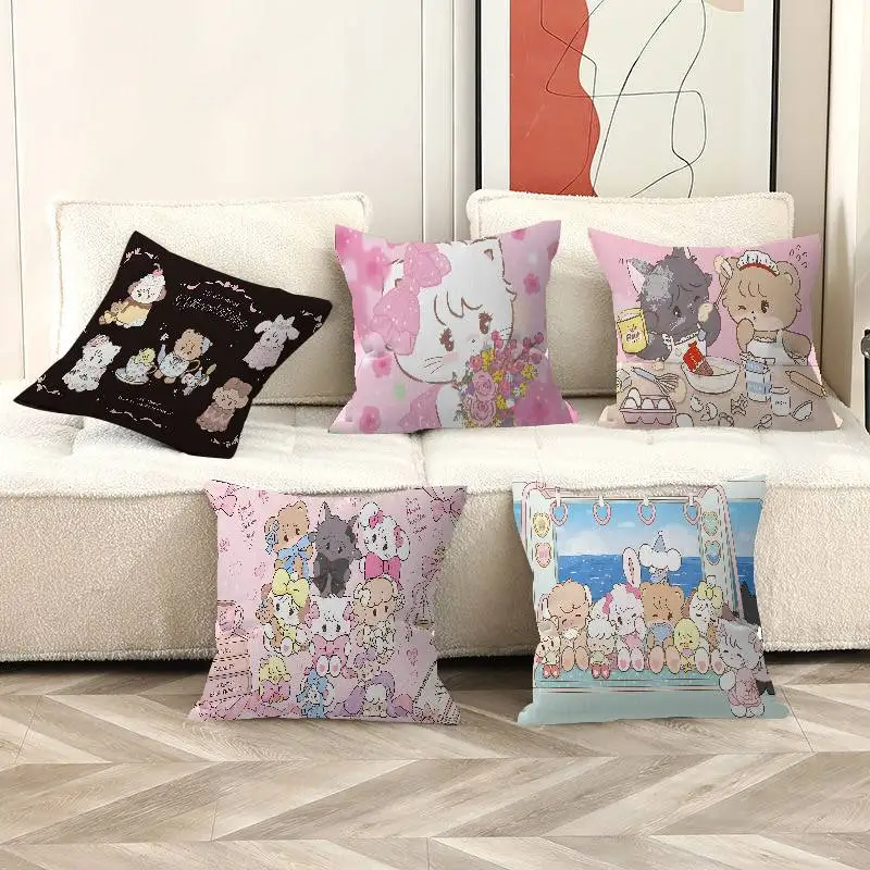Cute M-Mikko I-Illustrations Pillow Anime Pillow Sofa Bed Head Pillow Cover Cushion Cover 45x45 cm Fashion