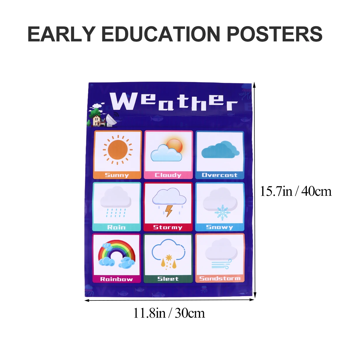 Kids Educational Chart 30x40CM PP Material Random Learning Poster Toddler Knowledge ChartEducation Poster Lightweight