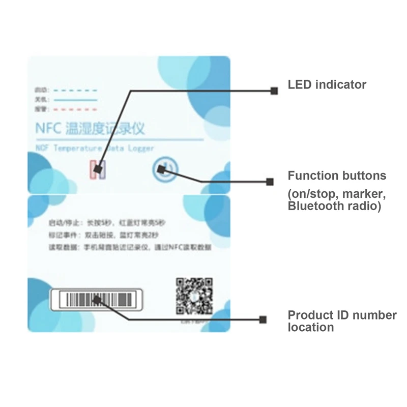 NFC Temperature Data Logger Disposable Single Use NFC K2 Temperature Record Instrument