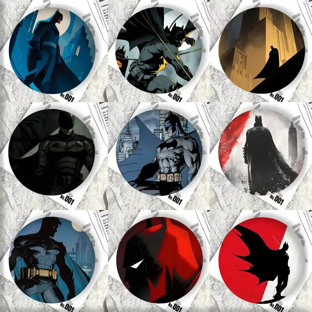 Black Cool Manga Cartoon B-Bat-M-man Badge Tinplate DIY Backpack Clothing Accessories Jewelry Pins
