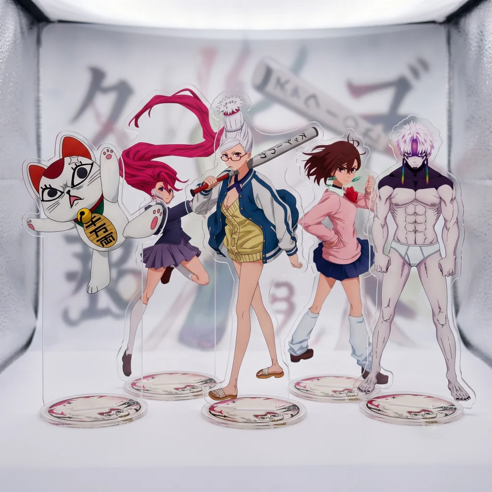 Anime Dandadan Acrylic 15CM Stand Keychain Momo Okarun Aira Turbo Granny Battle Ver. Desk Decor Collectible Gift for Fans