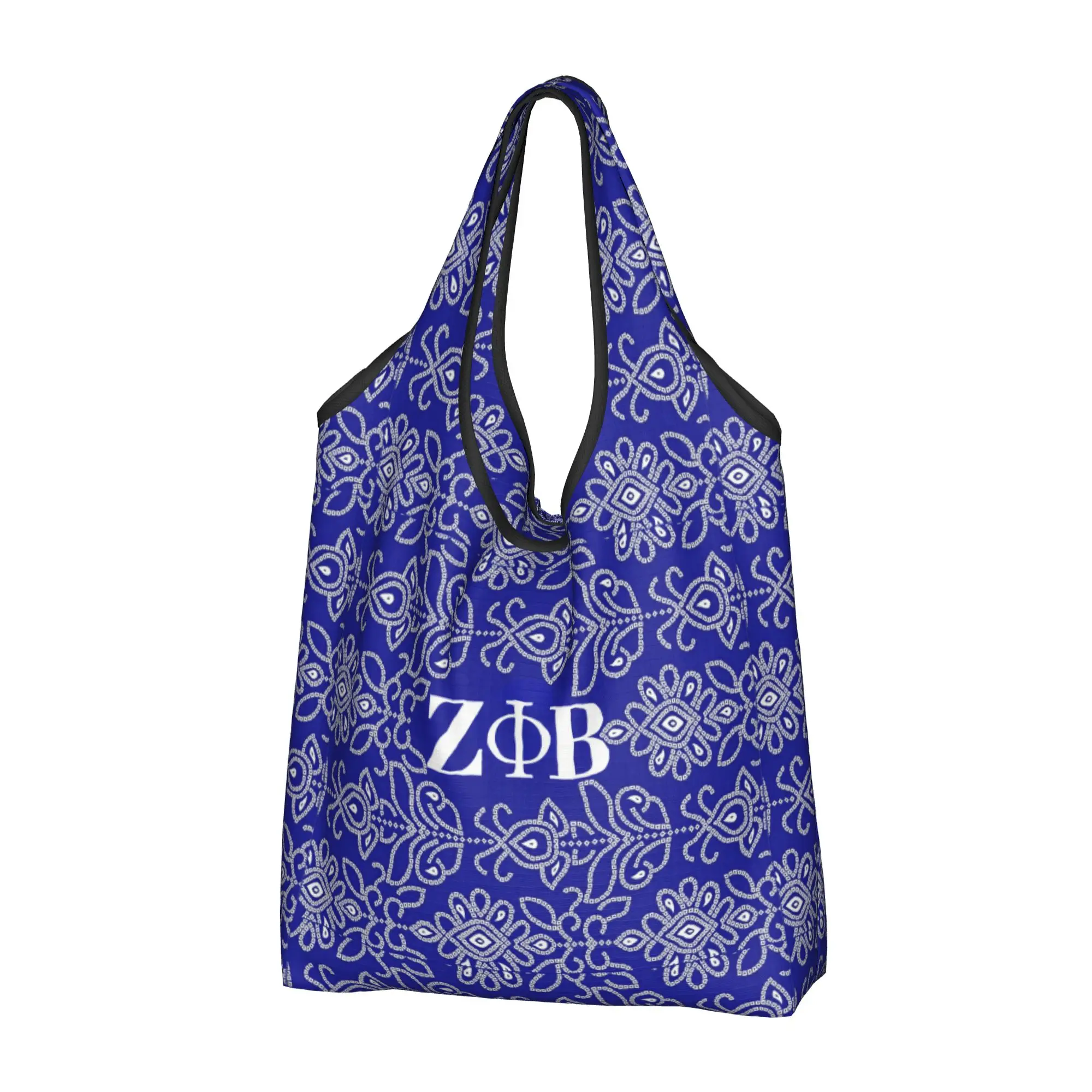 ZOB 1920 Sorority  Grocery Tote Shopping Bag Kawaii Zeta Phi Beta African American  Shoulder Shopper Bag Large Capacity Handbags