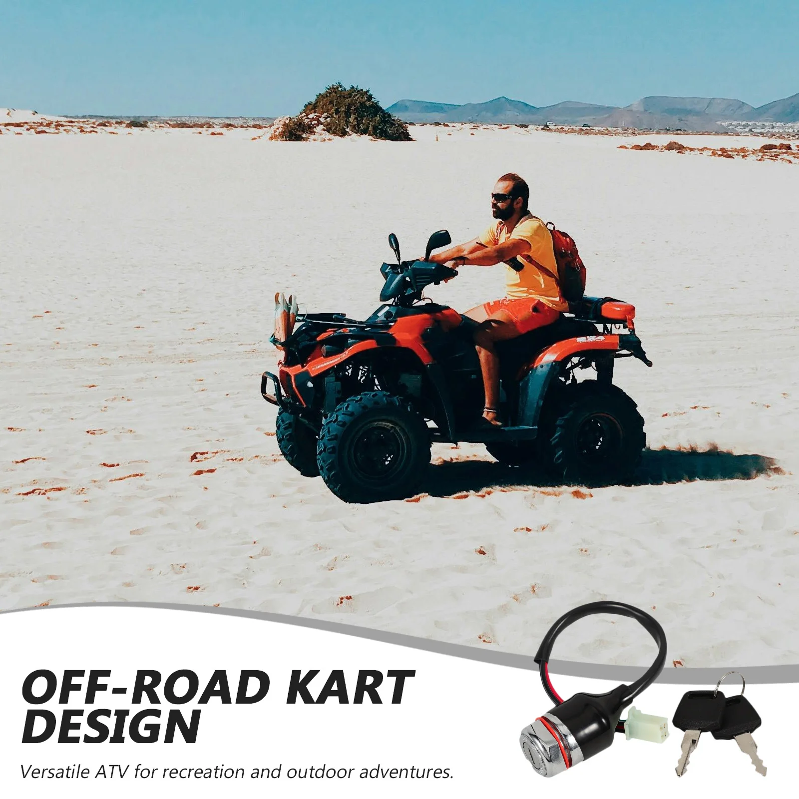 

4 Wire Ignition Switch for Atv Motorcycle Key Starter Replacement Universal Scooter Tractor Durable Ignition Switch with Key