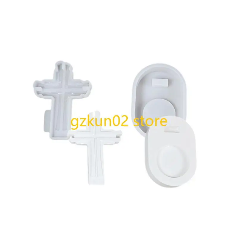 

KXRB Multiple Size Crosses Sturdy Silicone Mould Set Portable Accessory for Craft Supplies Plaster Making Plaster Crafting