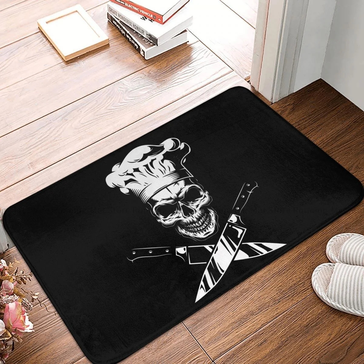 Bath Non-Slip Carpet Hat On Skull Cross Knife Living Room Mat Welcome Doormat Home Decoration Rug