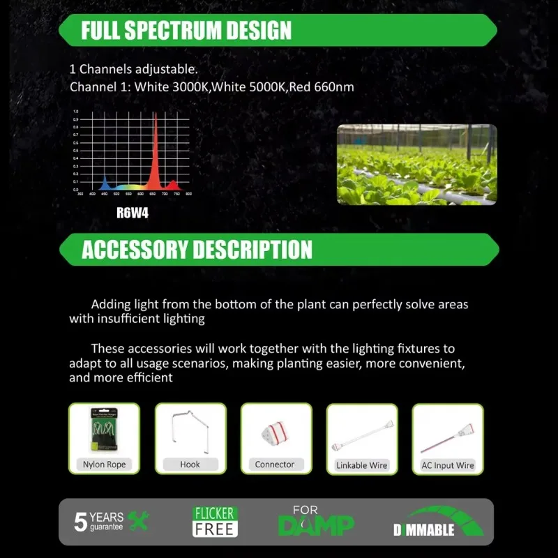 120W Full Spectrum Canopy LED Grow Light Dimmable Indoor Greenhouse Farming IP65 for Bloom Application