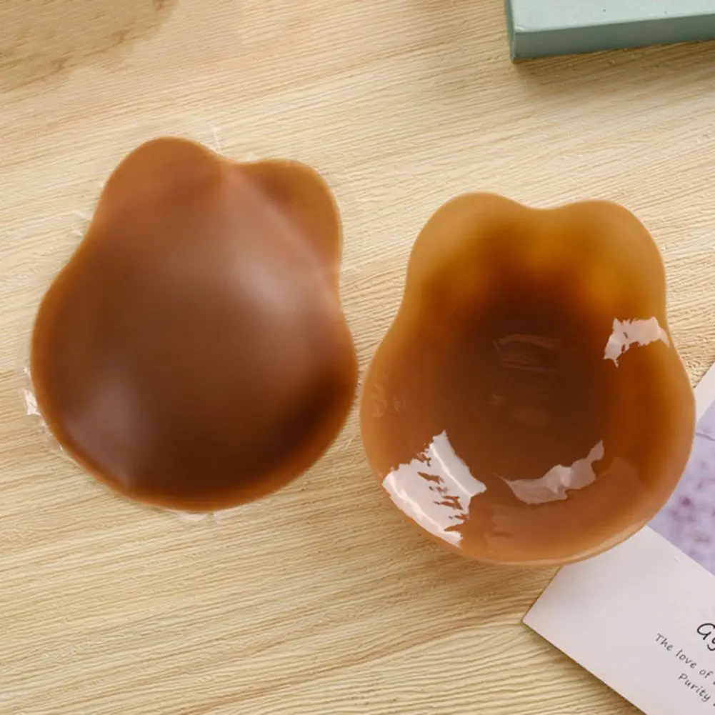 1 Pair Women Silicone Chest Pad Sweat-proof Anti-slip Invisible Thickened Breast Support Sticky Pasties Nipple Covers Strapless