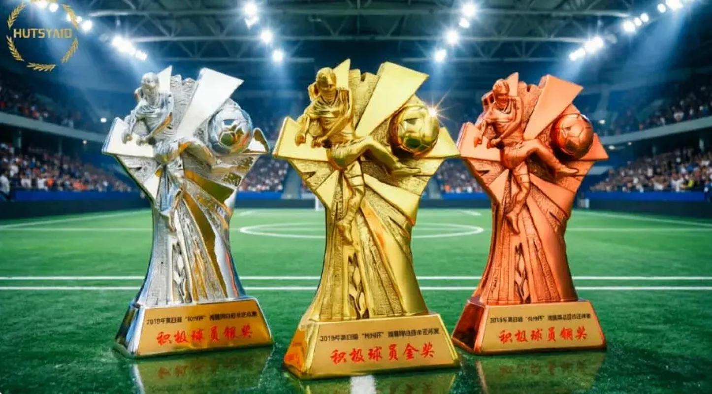 Resin electroplated football match championship trophy, best player, top scorer, Golden boot, golden shoe, trophy and souvenir