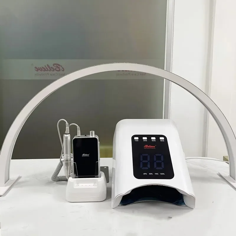 Hot Sale IBelieve Nail Supplies Portable Wireless Manicure Dryer Custom Logo Electric Rechargeable Nail Set Kit With Uv Lamp