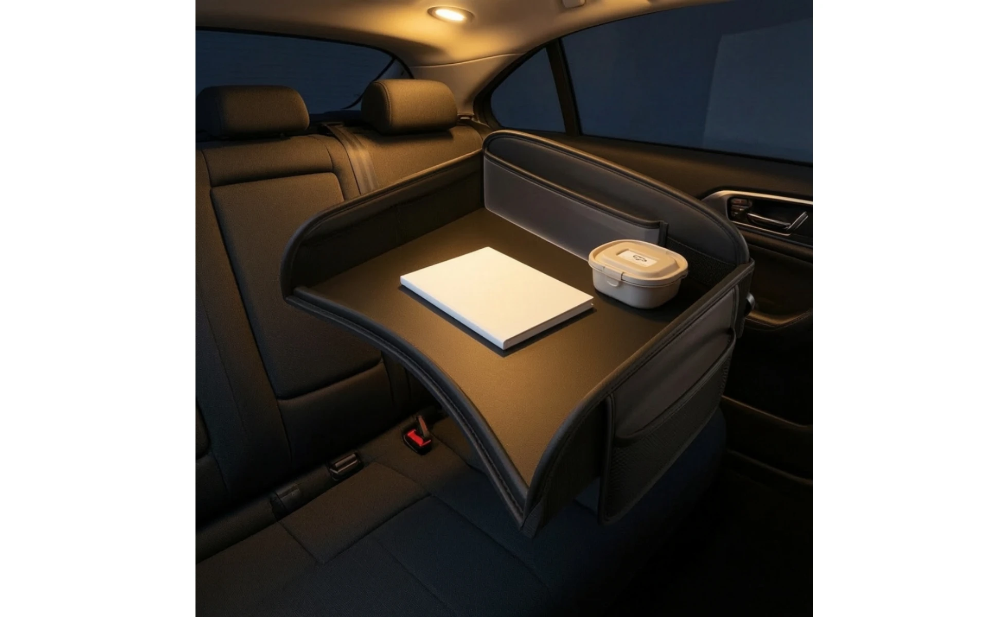Car Back-Seat Tray Table Child-Friendly-Friendly in-Vehicle Activity Tray with Mesh Pockets Easy to Install Non-Slip