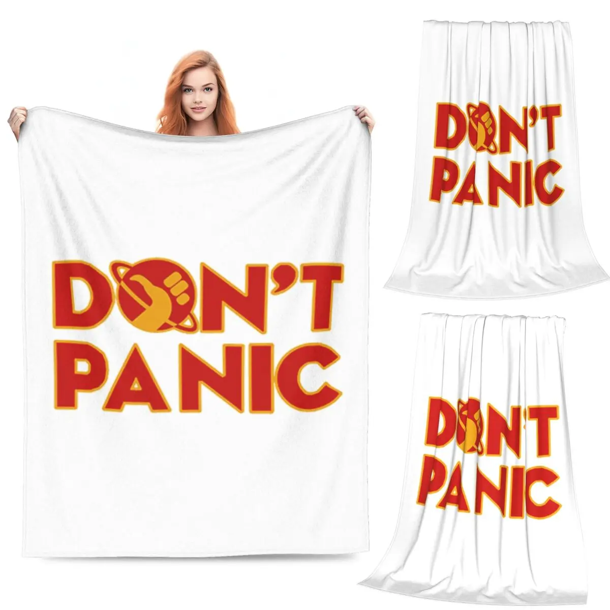 

Don't Panic The Hitchhiker's Guide To The Galaxy Blanket Fleece Throw Blankets for Home Bedroom Travel Throws Bedspread Quilt