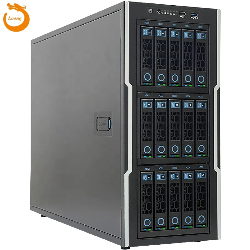 

ZhenLoong full tower NAS case in computer case ITX MATX ATX EATX 15 bay hot swap 4 GPU case server Graphic workstation chassis