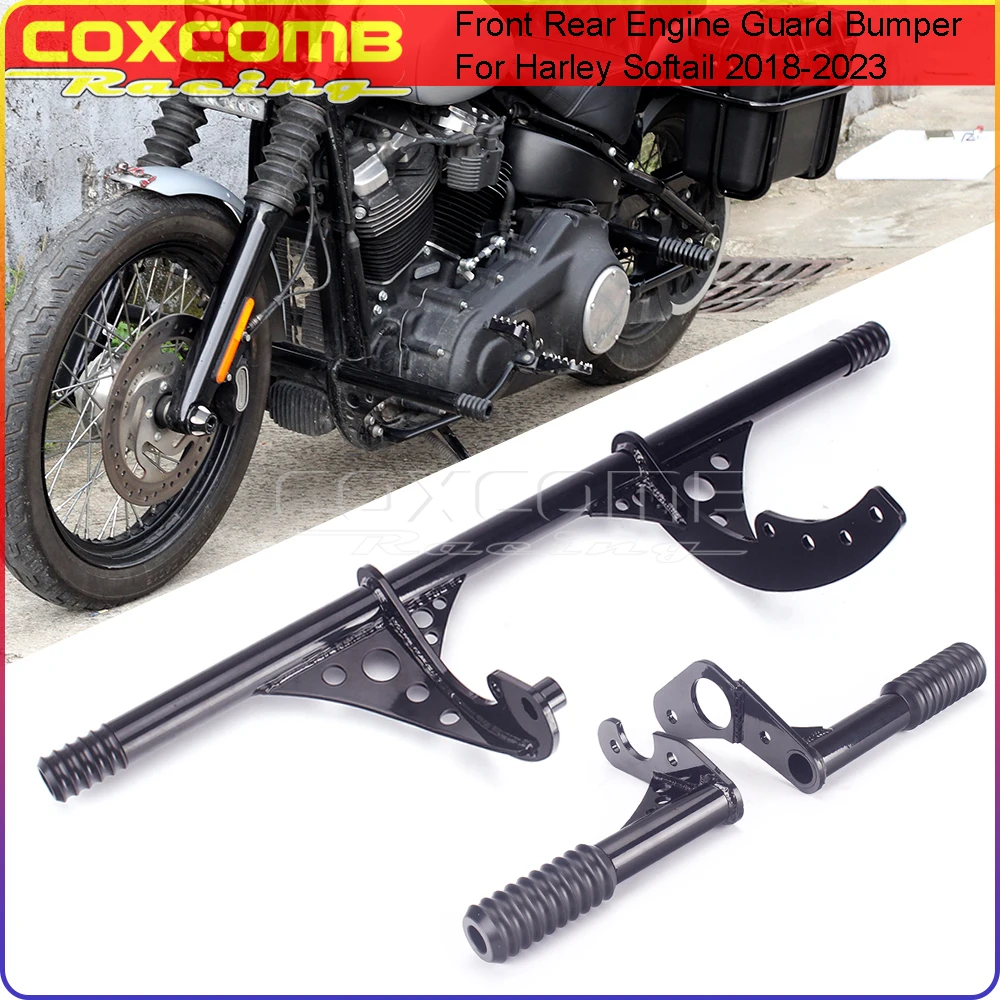 Motorcycle Front Rear Highway Passenger Peg Crash Bars Engine Guard Bumper For Harley Low Rider ST S Street Bob Fat Bob Softail