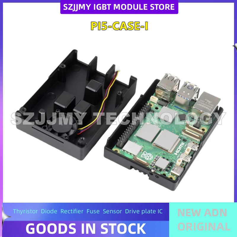 Raspberry Pi Pi 5th generation dedicated aluminum alloy striped slotted metal shell chassis cooling fan and thermal column