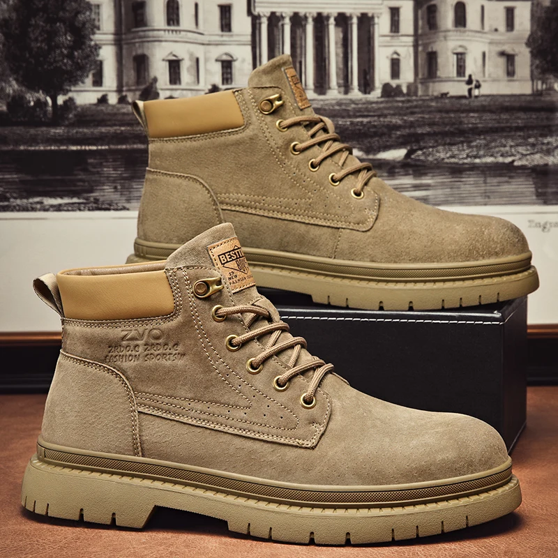 

Design sense Internet celebrity thick-soled height-enhancing outdoor boots men's versatile fashion locomotive work boots