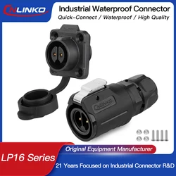 CNLINKO M16 2~9 Pin Power Cable Connector Male Plug Female Socket IP68 Industrial Connectors Waterproof Outdoor Solar Panel