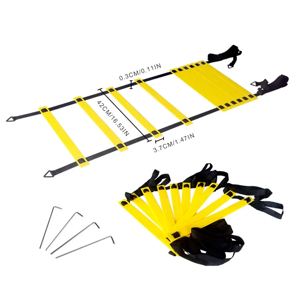 Juego de entrenamiento de agilidad de fútbol, escalera de entrenamiento de agilidad con bolsa de transporte, Kit de entrenamiento de agilidad de velocidad, multifunción para adolescentes y adultos