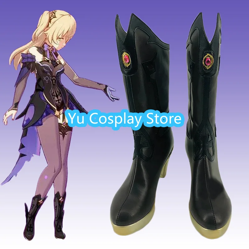 

Yu Косплей Genshin Impact Fischl Prinzessin Der Verur Baileтельство Обувь для косплея Аниме Обувь для косплея Сапоги Костюмы на Хэллоуин Реквизит