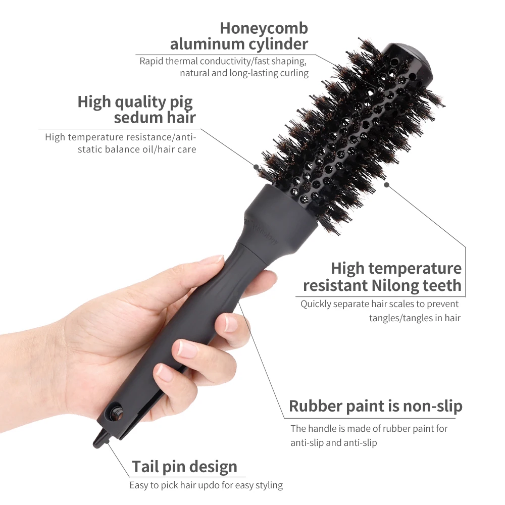 Professional  Anti-Static Round Brush Straight Comb for Hair Drying Styling Curling Straightening Hairdressing Styling Tools