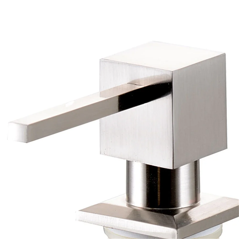 Stainless Steel Sink Liquid Soap Dispenser Built-In Lotion Pump Head Kitchen Bathroom Soap Dispenser Press Detergent Dispensers