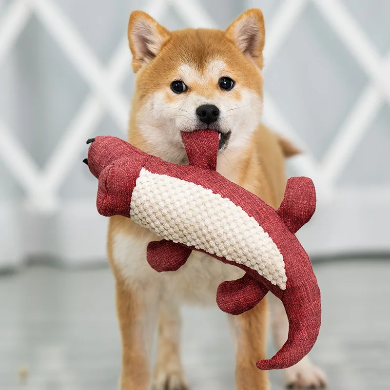 

Dog Plush Sound Toy Made of Corn Wool and Woven Cloth Simulation of Crocodile Pet Gnawing Cleaning Teeth Grinding Teeth