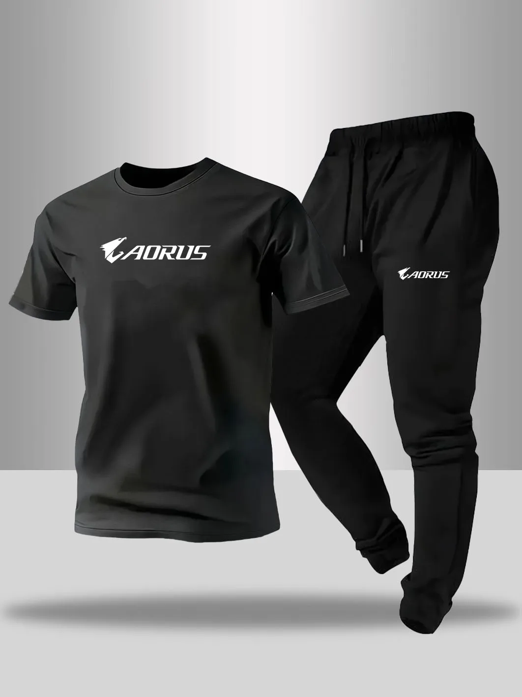 

Men's Spring/Summer Home Outdoor Comfort T-shirt Set Printed Men's Sports T-shirt+Pants City Leisure Sportswear