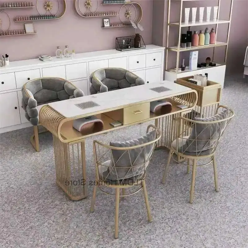 k Modern Wrought Iron Nail Nail Tables for Commercial Furniture Table Beauty Manicure Table Creative Upscale
