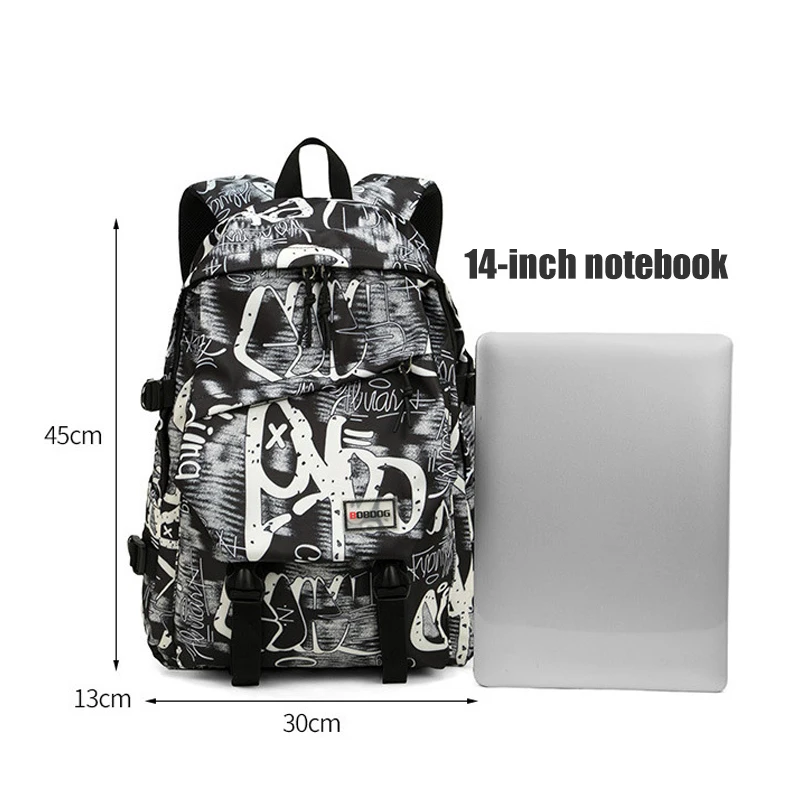 Backpack Large Capacity Graffiti Backpack Casual College Student Schoolbag