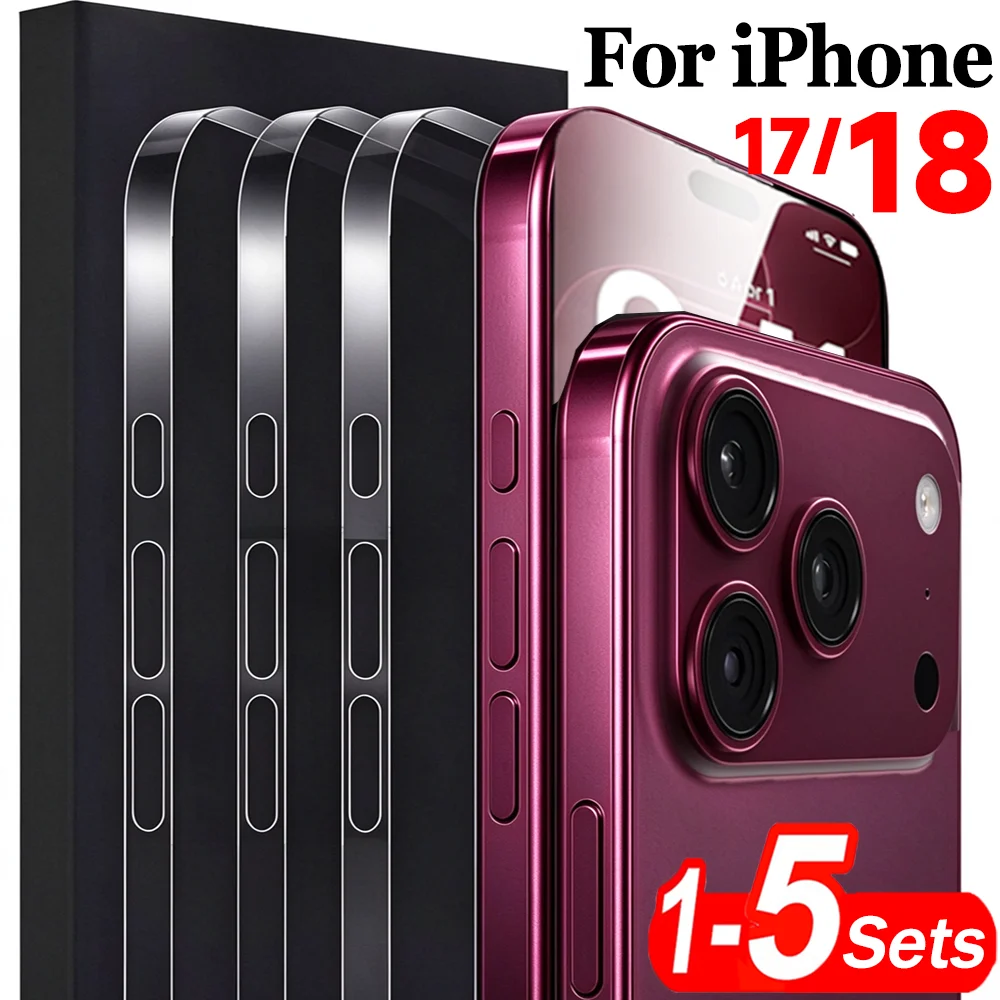 5-1Pack 18PM 17pm Protective Border Sticker for IPhone 18 17 16 Pro Max 18Pro 18Promax HD Anti-scratch Frame Side Hydrogel Films