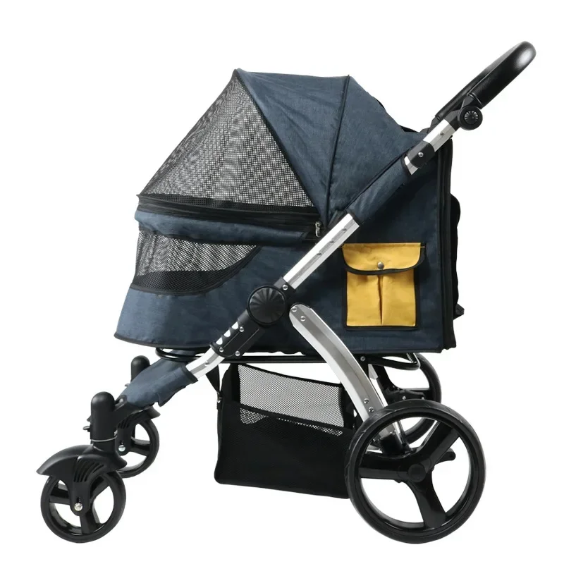 Pet cart medium and large dog multi pet folding dog cat family out cart dog walking four-wheeler pet cart