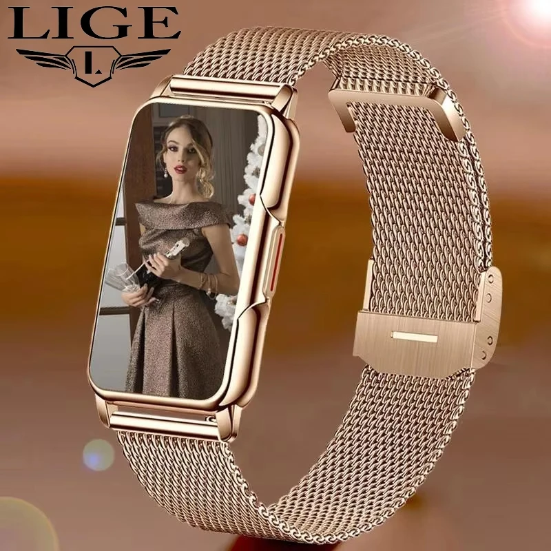 LIGE Women Smart Watches For Android IOS ECG Heart Rate Monitor Smart Bracelet Men Waterproof Sports Fitness Smartwatches Ladies